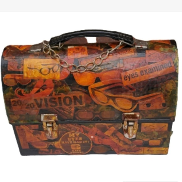 1970s Decoupage lunchbox bag‎ - Picture 1 of 13